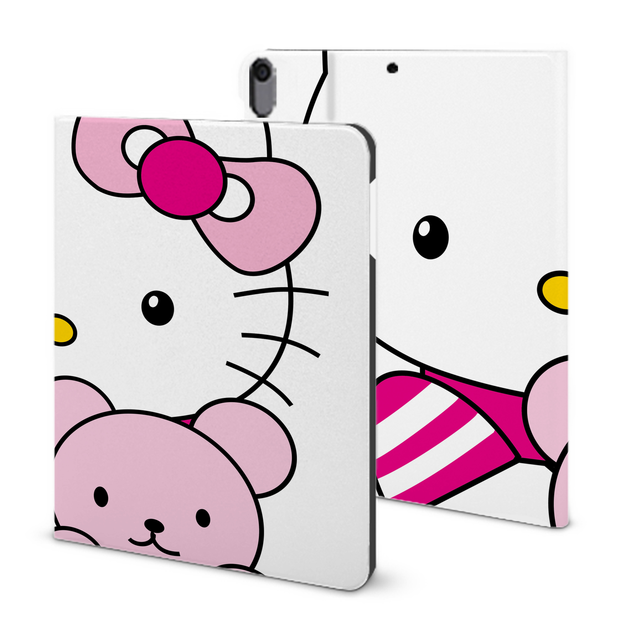 （画像用） Hello Kitty ハローキティ IPad ケース ブック型 PUレザー TPU 耐衝撃 軽量 薄型 ペン収納なし 全面保護 IPad 各モデル対応